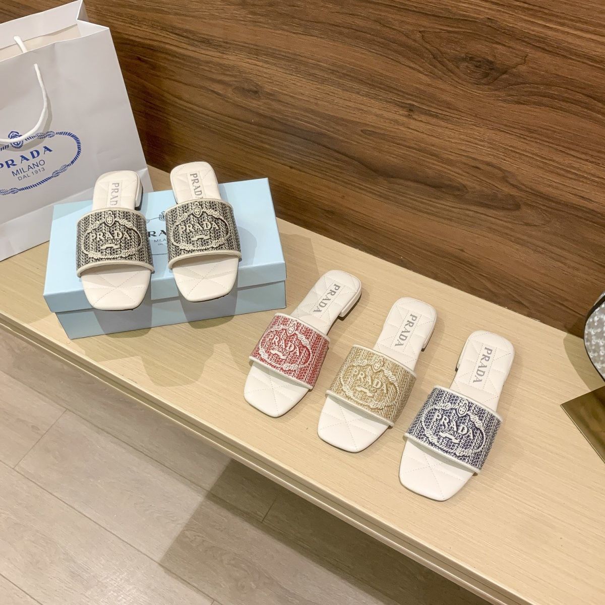 Letter Embroidery Flat Slippers mysite