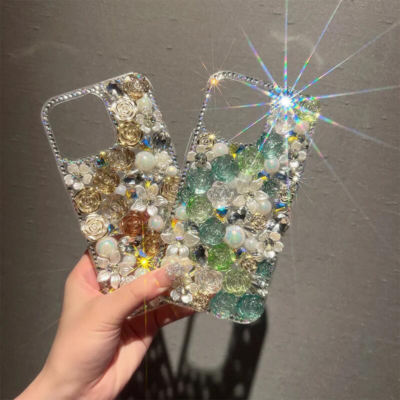 Luxury Rhinestone Diamond Rose iPhone Case mysite