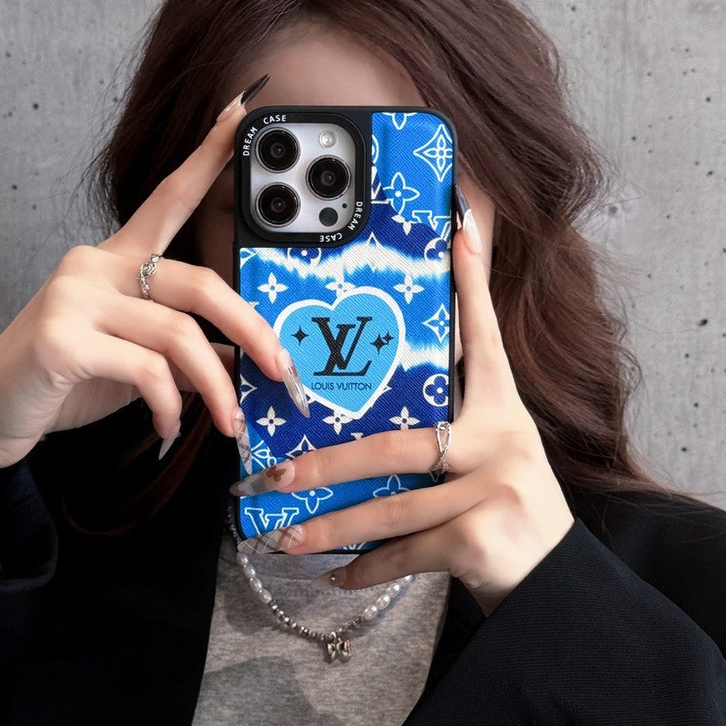 Lou Blue Leather iPhone Case mysite