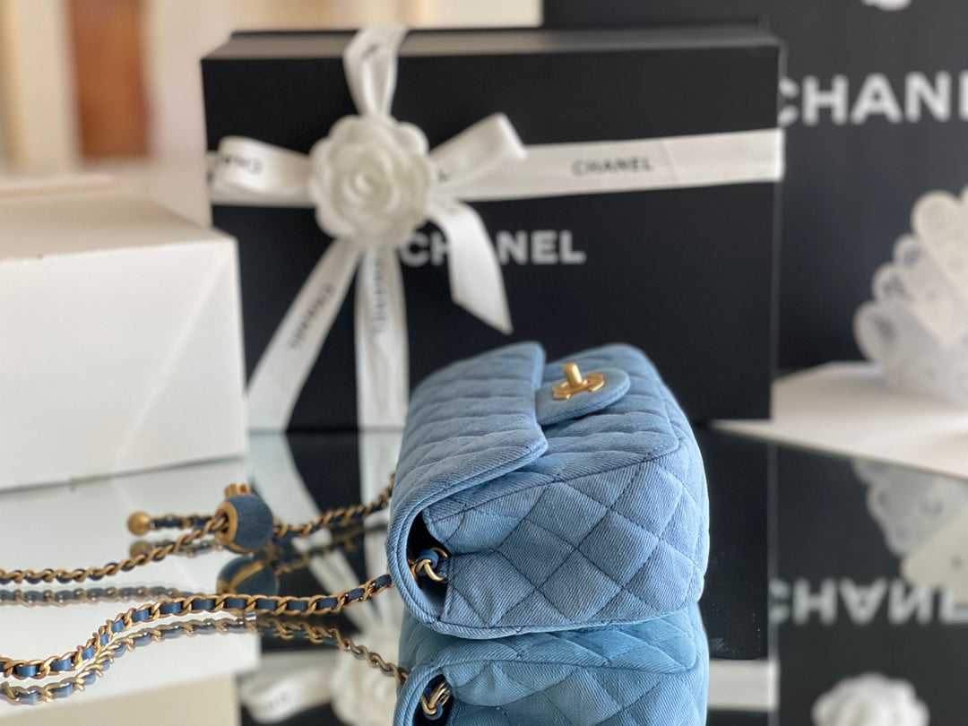 Chanel Denim Flap Bag - 20x13x7cm mysite