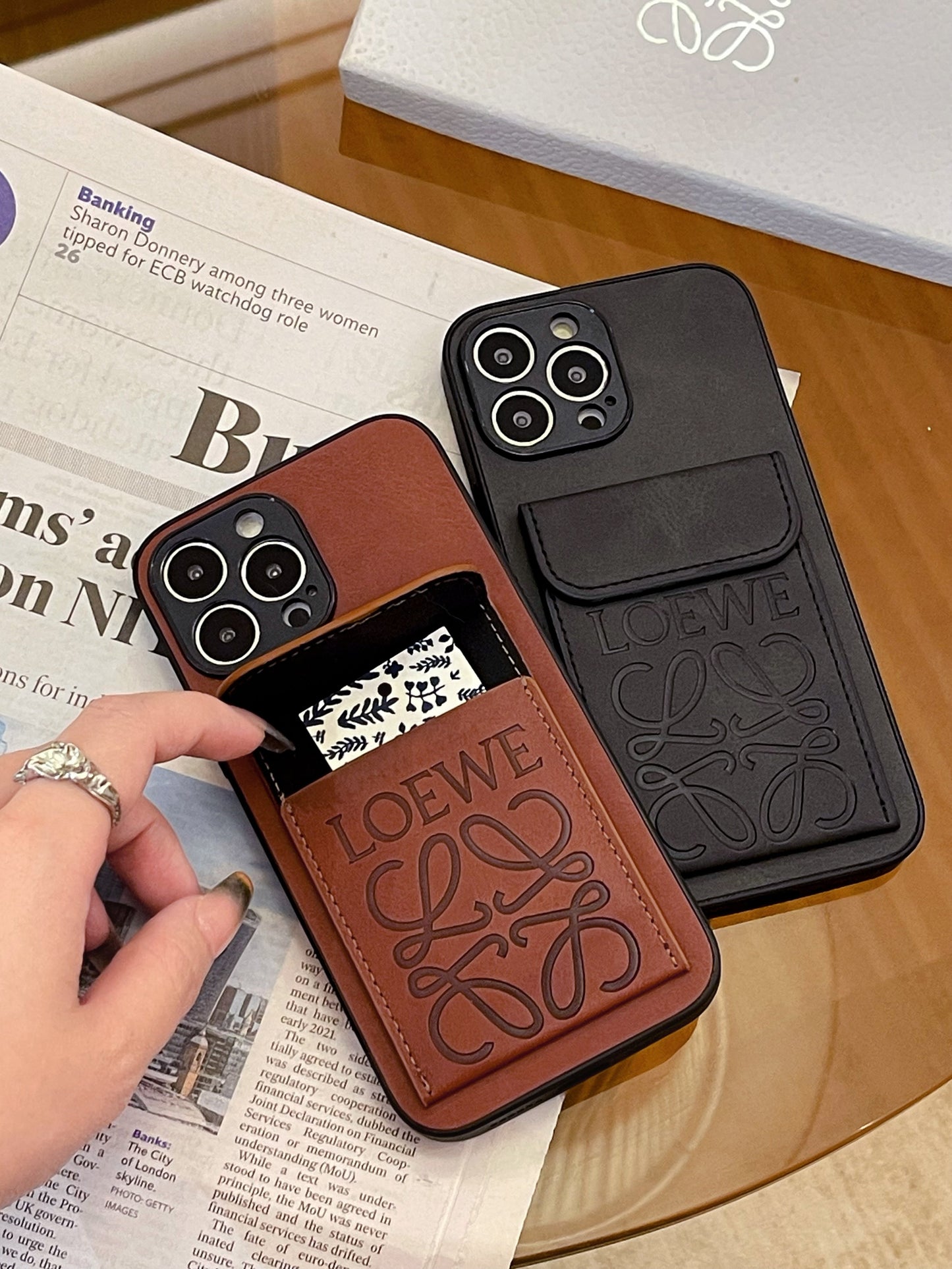 LOEWE iPhone Case With Card Holder Black-LZP241448 mysite