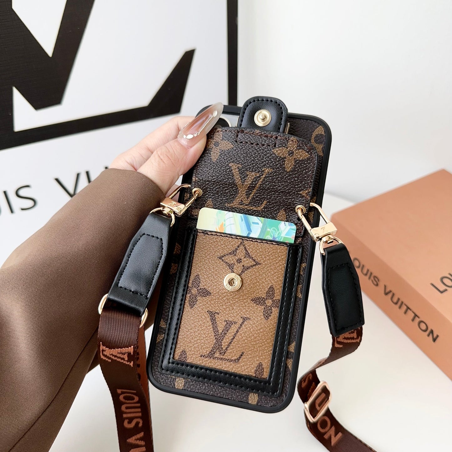 Luxury DAUPHINE LEATHER MONOGRAM CROSSBODY IPHONE CASEs mysite