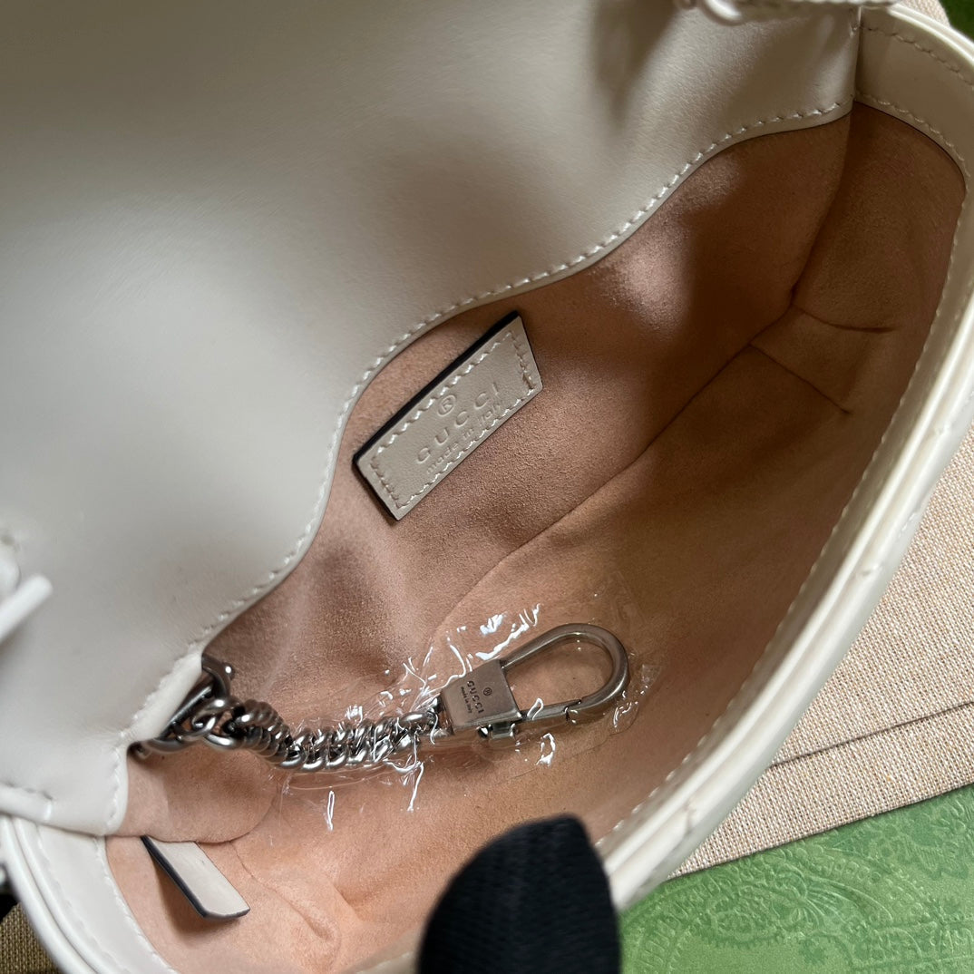 GUCCI GG Marmont Belt Bag In White 476433 Size 16.5x10x4.4 cm mysite