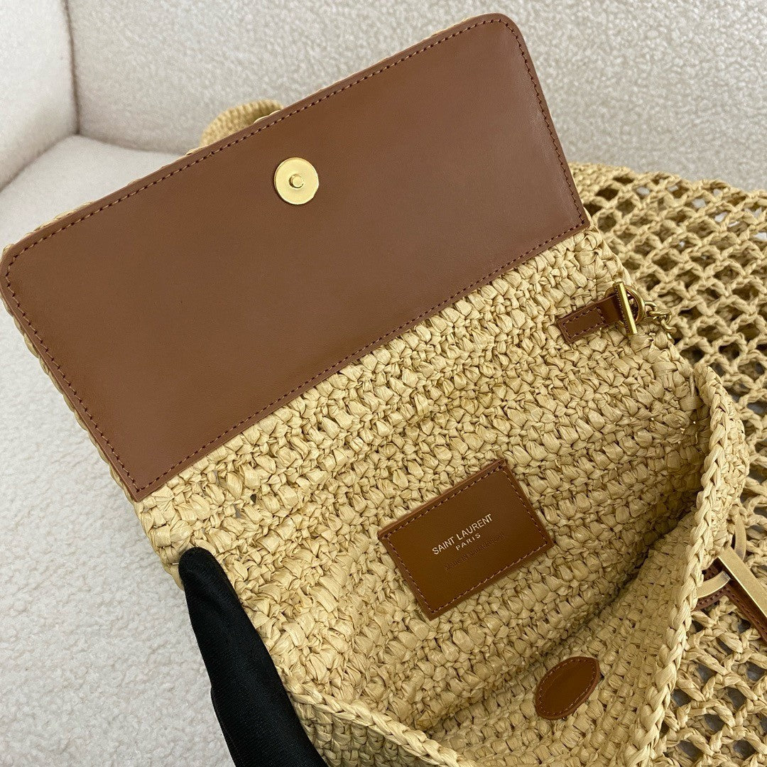 SAINT LAURENT YSL Raffia Icare Tote Bag mysite