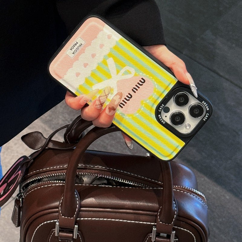 Miu Green & Pink Leather iPhone Case mysite