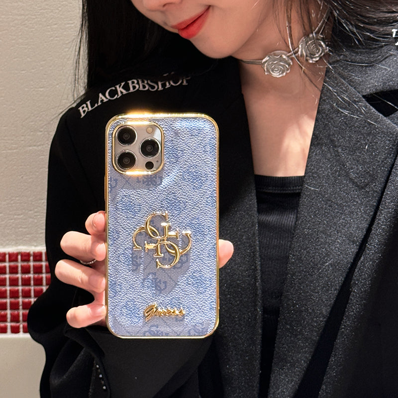 Gue Gold Logo Leather iPhone Case1 mysite