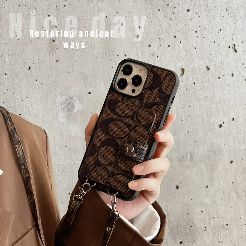 Coach iPhone Case With Wallet And Strap Brown -SZK240402 mysite