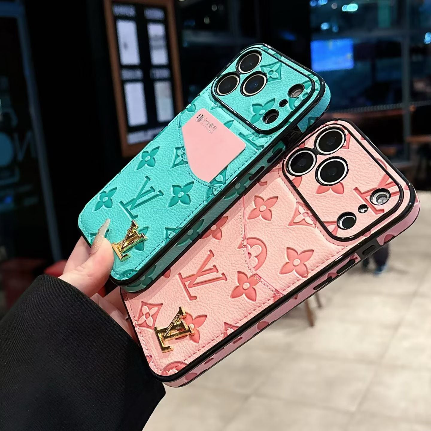 Lv Luxury Phone Case With Card Holder For iPhone 17/ 16 / 15 / 14s mysite