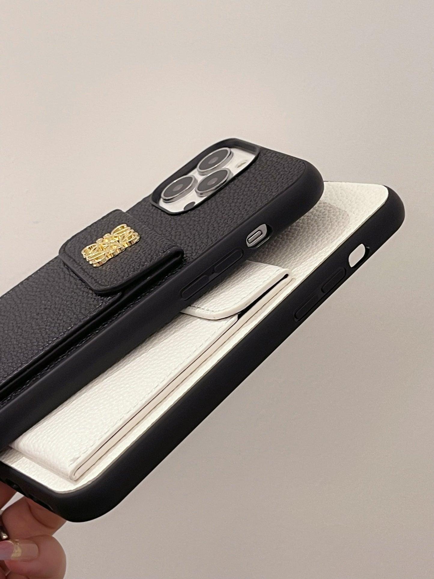 LOEWE iPhone Case With Card Holder Black-QBK240603 mysite