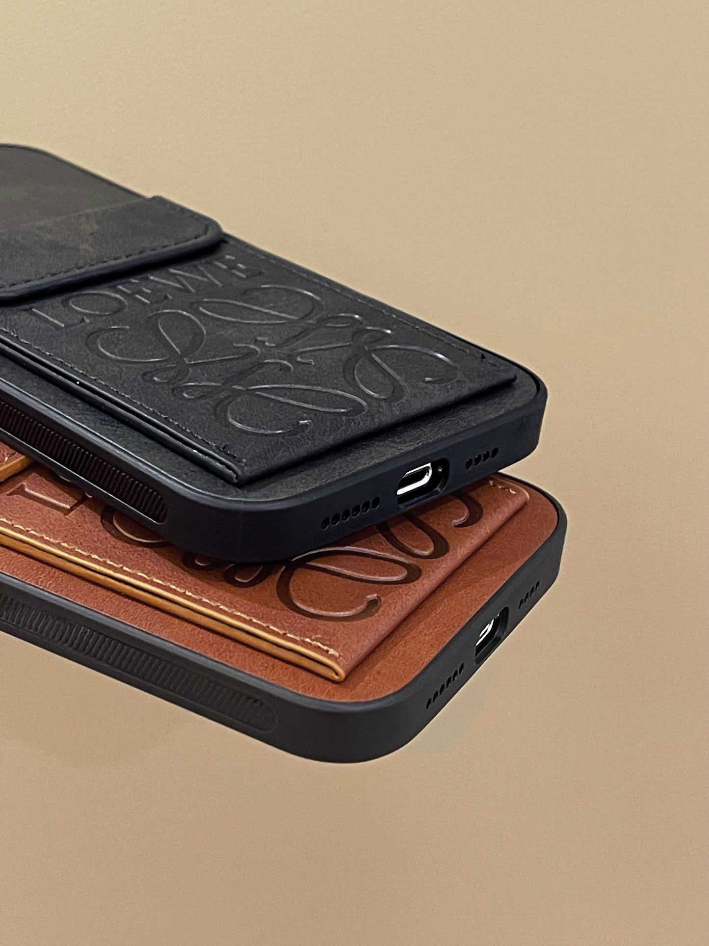 LOEWE iPhone Case With Card Holder Black-LZP241448 mysite