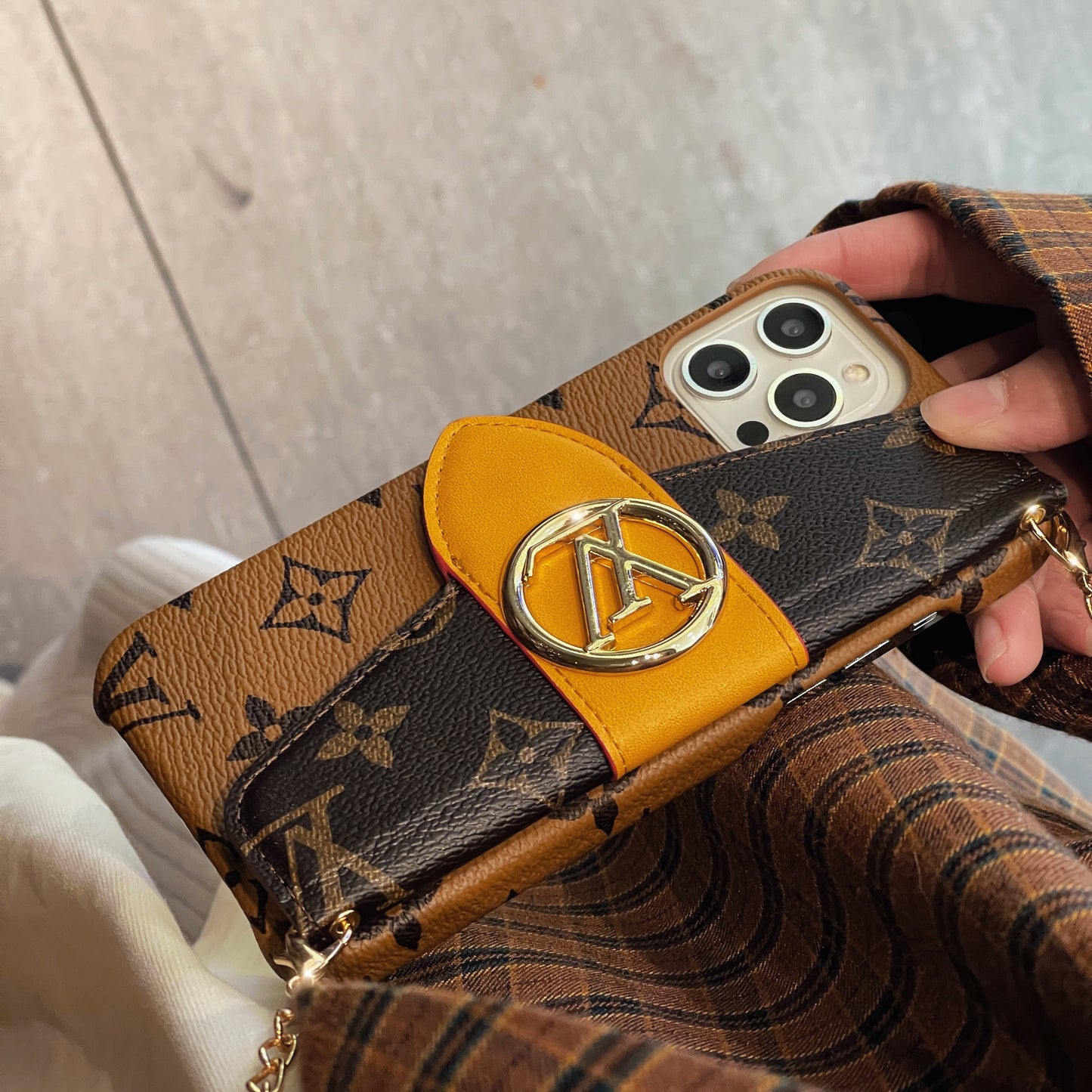 Lou Gold CrossBody Card Holder iPhone Case mysite