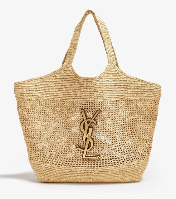SAINT LAURENT YSL Raffia Icare Tote Bag mysite