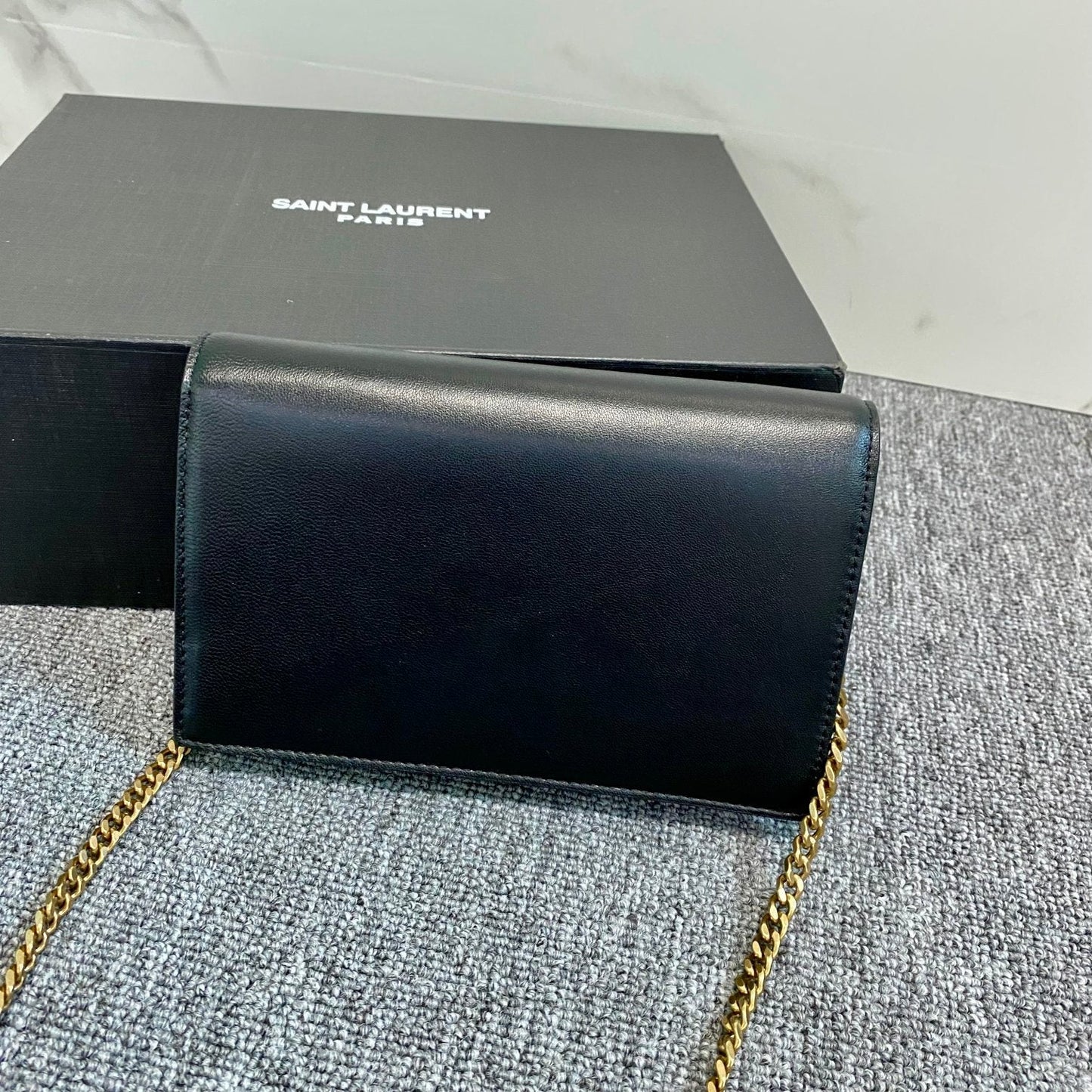 YSL Cassandra Shoulder Black Bag - 19x12.5x3.5cm mysite