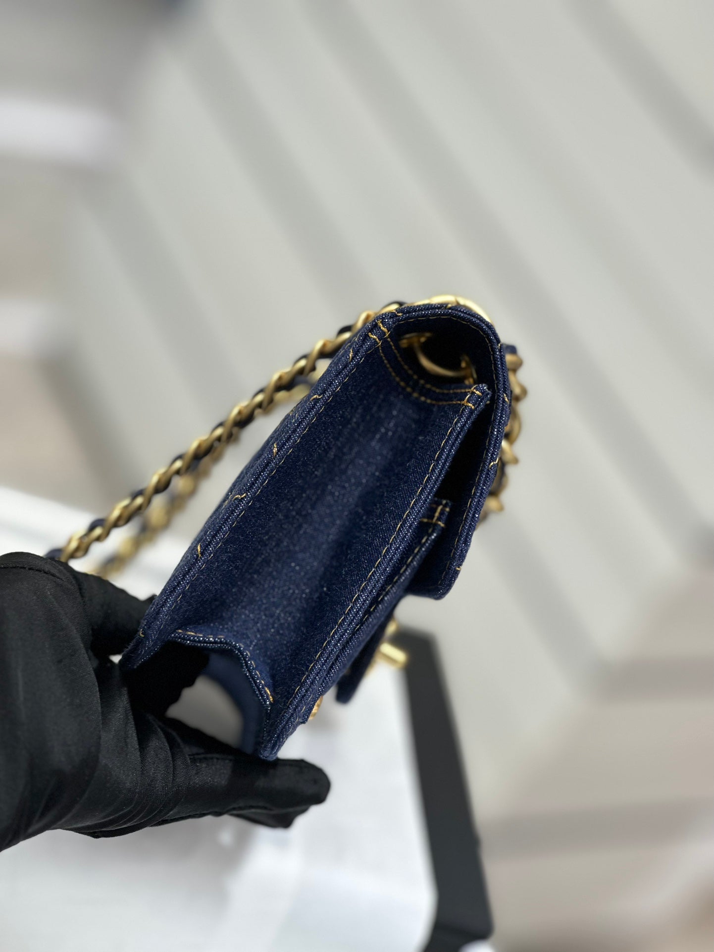 Chanel Flap Denim Blue Bag - 19x14x5cm mysite
