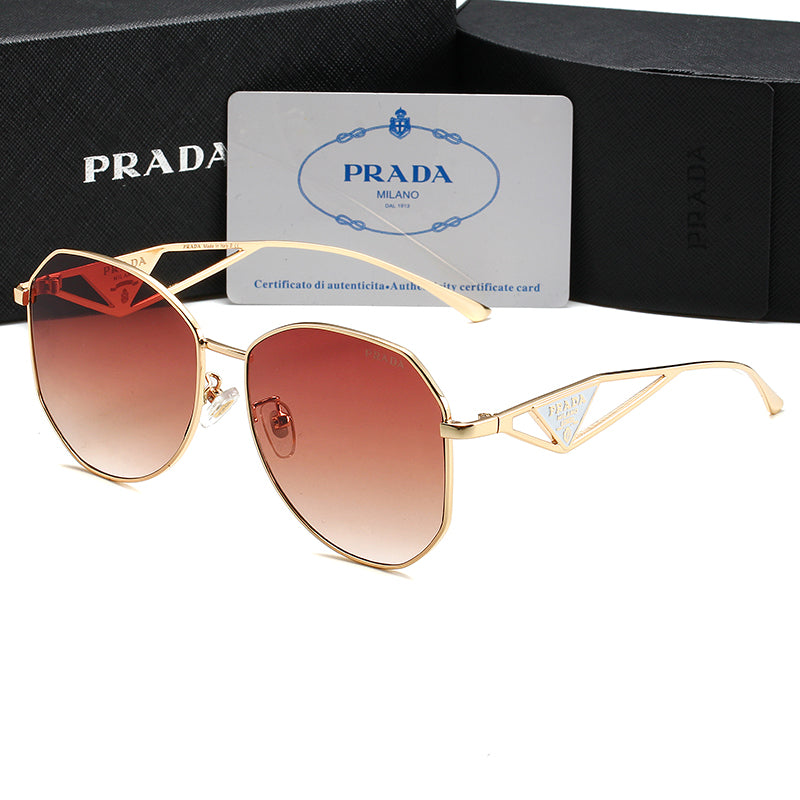 Unisex Triangle Logo Metal Sunglasses mysite