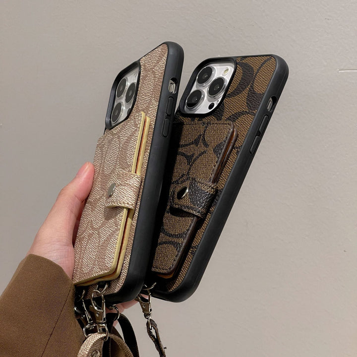 Coach Card Bag Leather Chain iPhone Cases mysite