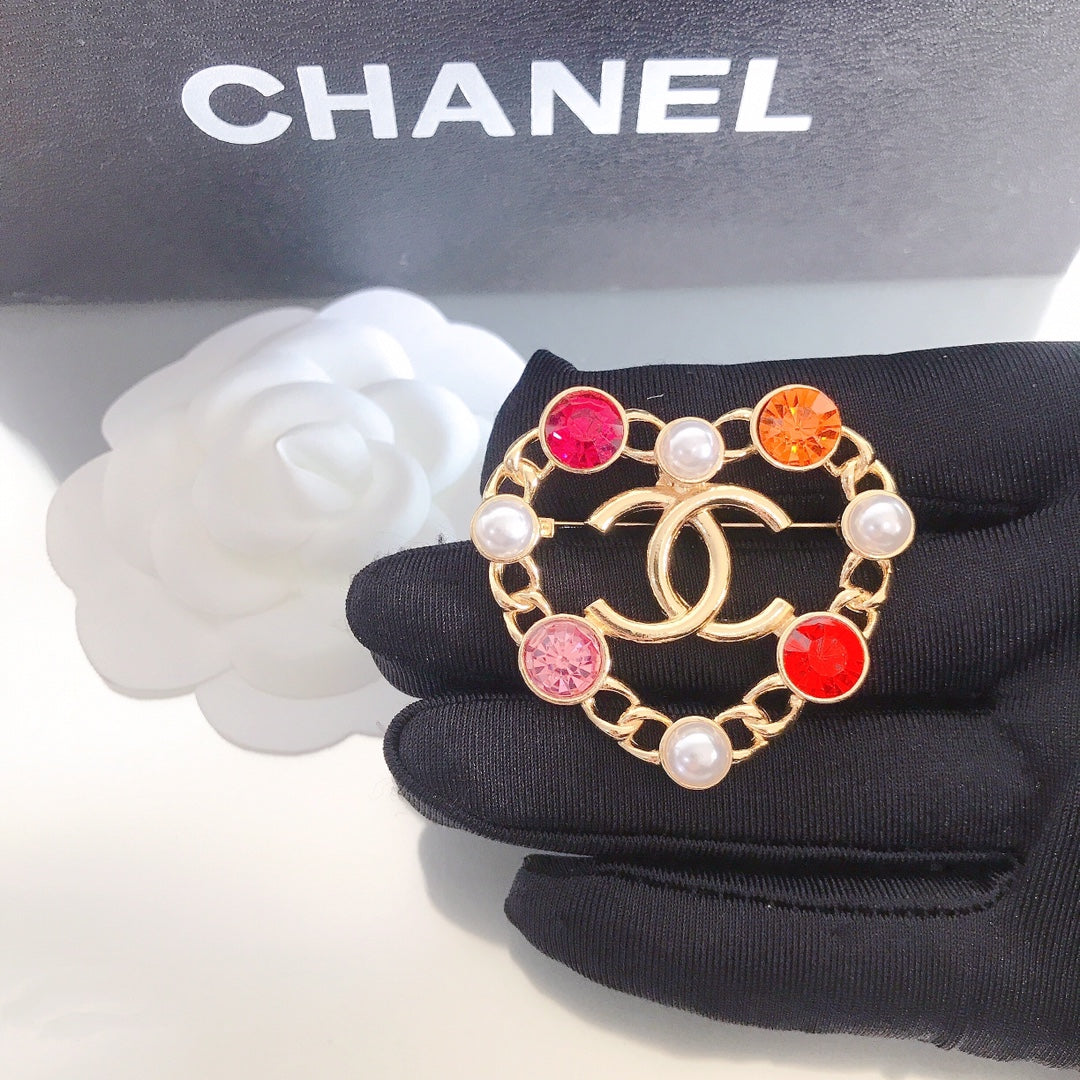 Heart Colorful Diamond Brooch mysite