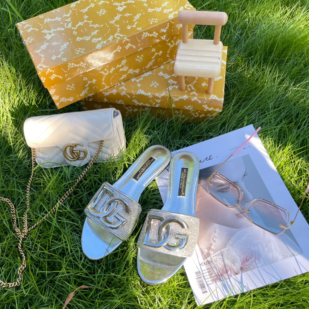 Metal Buckle Rhines-1tone Slippers-1 mysite