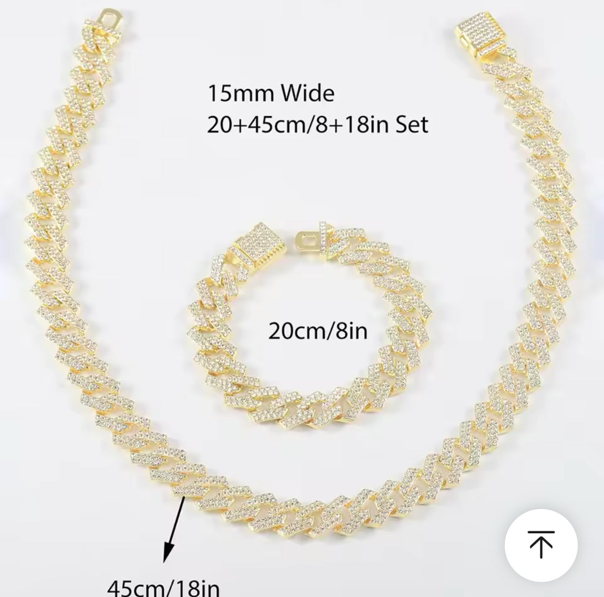 Iced out Exquisite Sliver Necklace Bracelet Set mysite