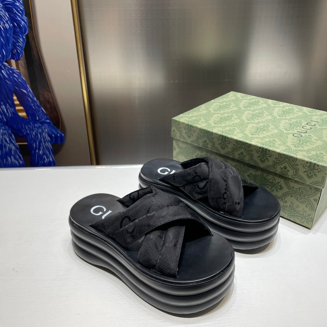 Platform Broadband Crossover Slipper Sandals mysite