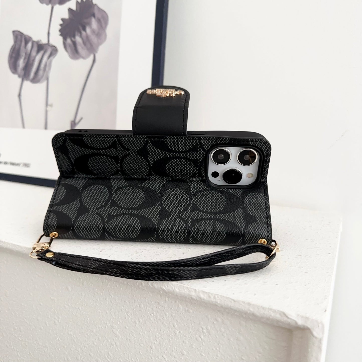 CCH iPhone Case Leather Flip Case with Card Holder mysite