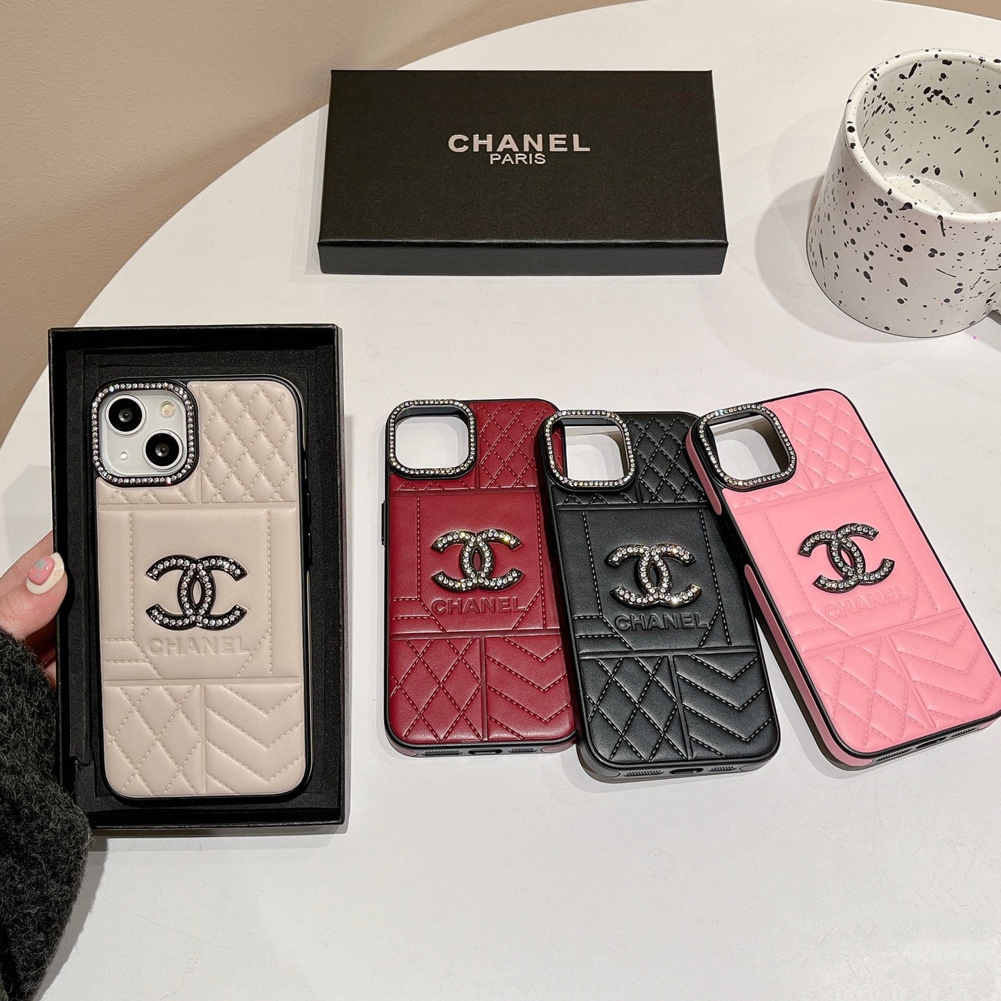 CC Rhombus Leather iPhone Case mysite
