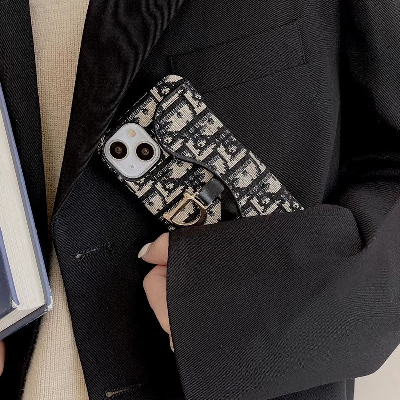 CD Black & Grey Fabric iPhone Case mysite