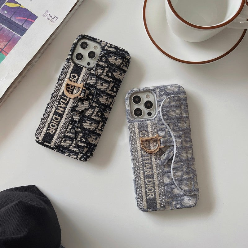 CD Black & Grey Fabric Card Bag iPhone Case mysite
