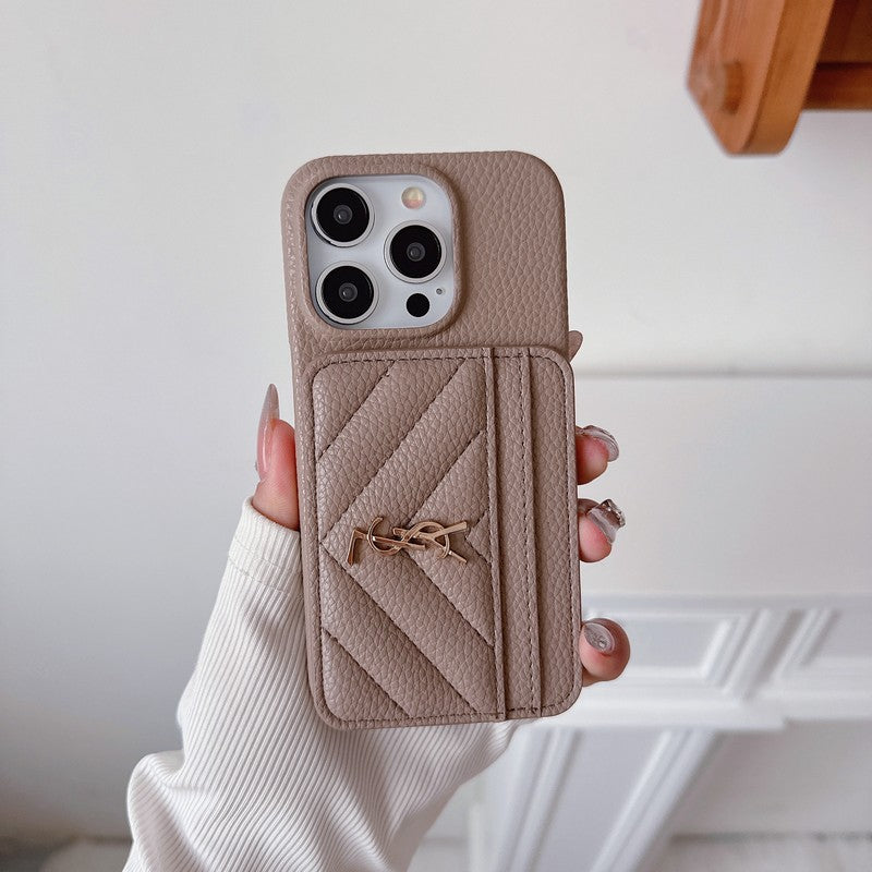 Saint Card Bag Color Leather iPhone Case mysite