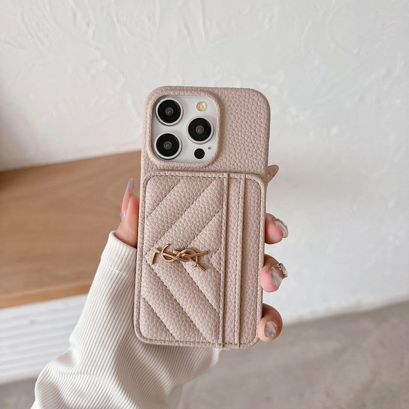 Saint Card Bag Color Leather iPhone Case mysite