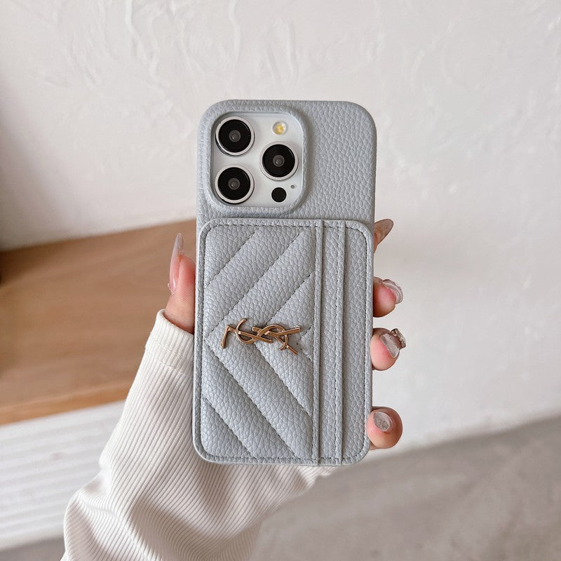 Saint Card Bag Color Leather iPhone Case mysite