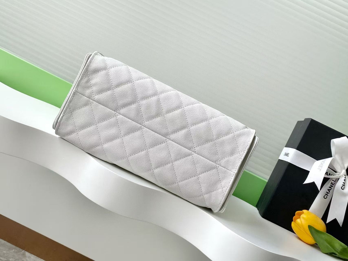 CC 25C Hobo Bag 30cm White Grained Calfskin mysite