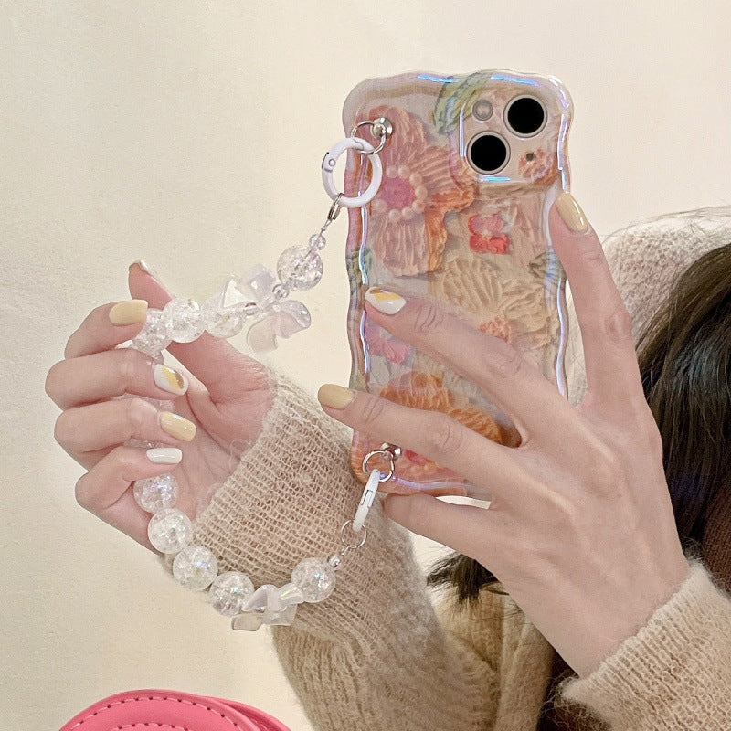 Luxury Pearl Oil Painting Flower iPhone Case mysite