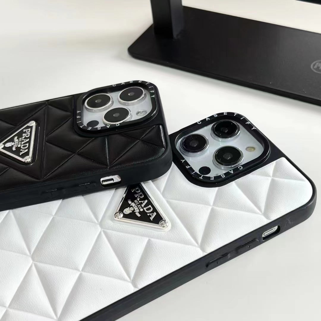 PD Diamond Goose Down Metal Triangle Label iPhone Cases mysite