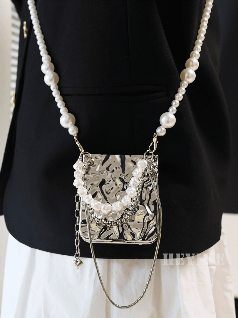 Samsung Aluminum Alloy Textured Pearl Crossbody Galaxy Z Flip 6/5/4/3 Cases mysite