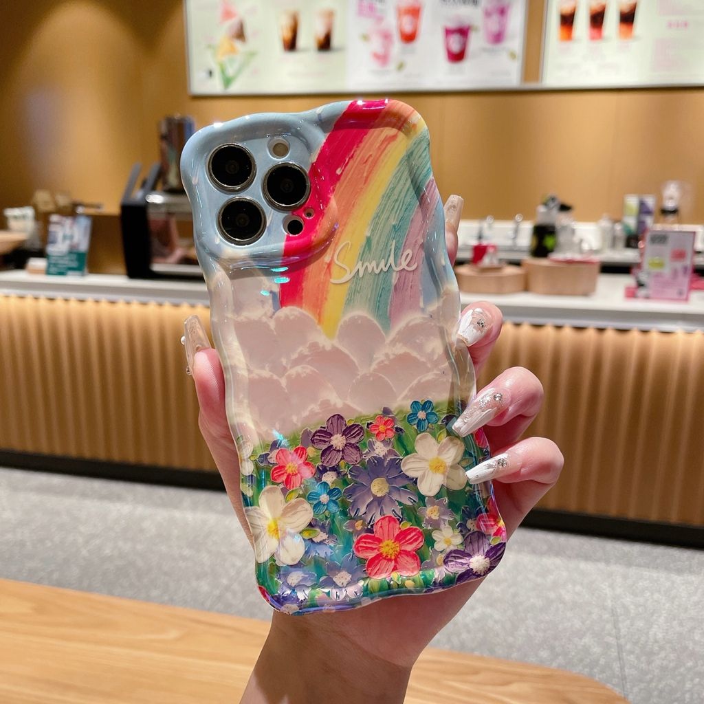 Rainbow Cloud Flower With Wristband For iPhone Case mysite
