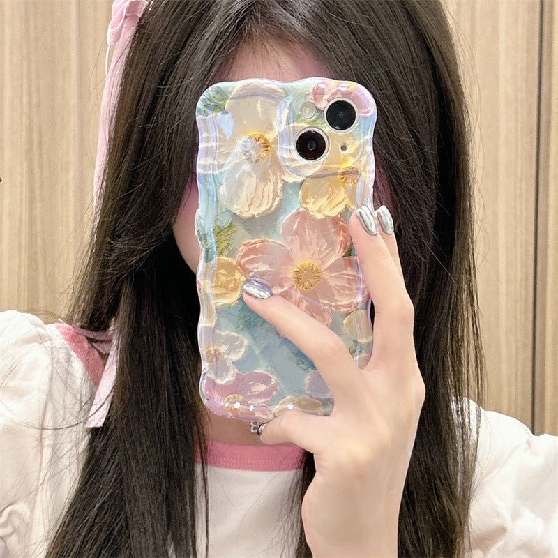 Three-dimensional Oil Painting Flower iPhone Case mysite