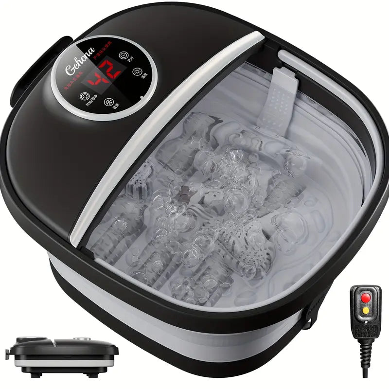 Foot Spa Bath Massager with Heat, Collapsible Foot Massager Spa Soaking Tub with Bubbles Ma boutique