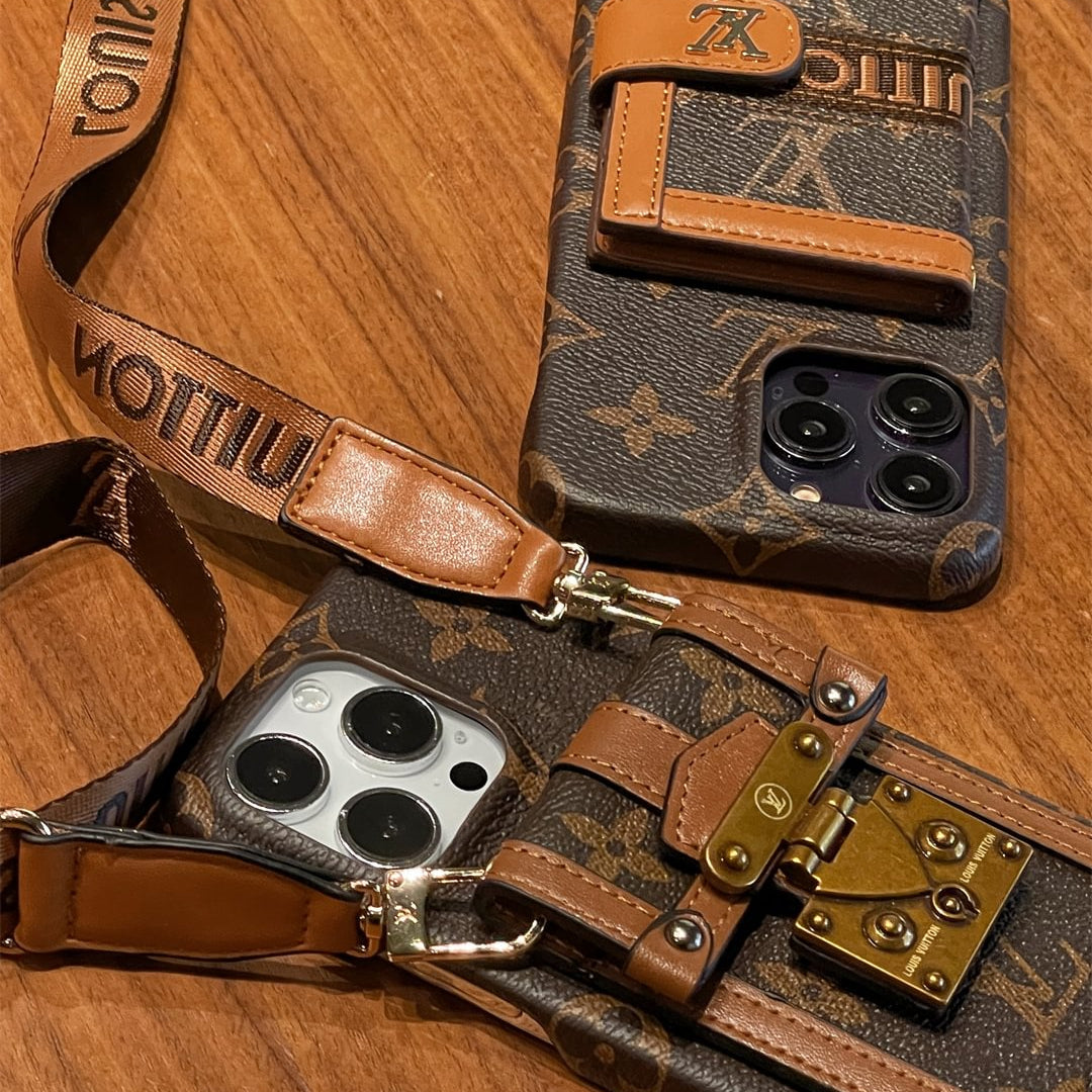 Canvas Leather Wallet Card Holder Crossbody iPhone Cases mysite