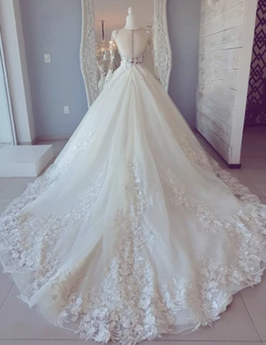 White lace long sleeve ball gown prom dress wedding dress cg11015s mysite