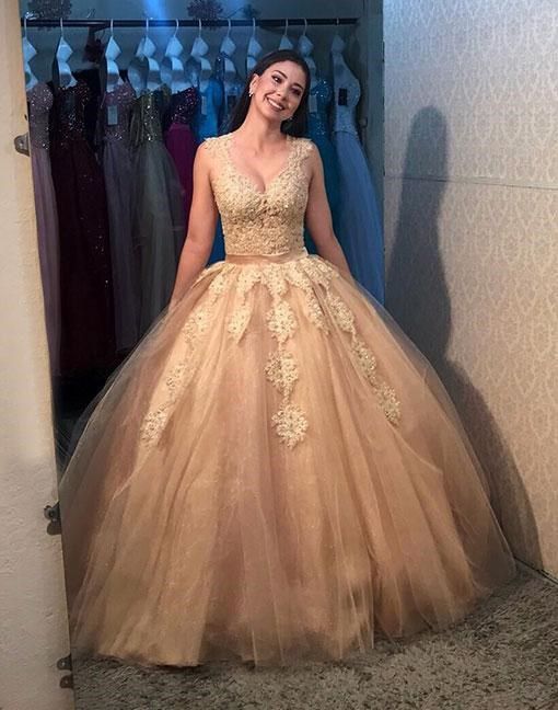 Charming Prom Dress, Elegant Appliques Ball Gown Prom Dresses, Tulle Quinceanera Dresses cg13211s mysite