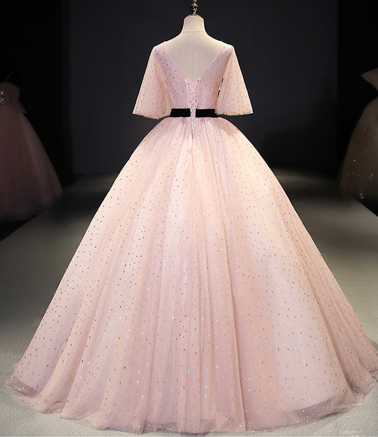 PINK TULLE LACE LONG BALL GOWN PROM DRESS FAHION DRESS cg21251s mysite
