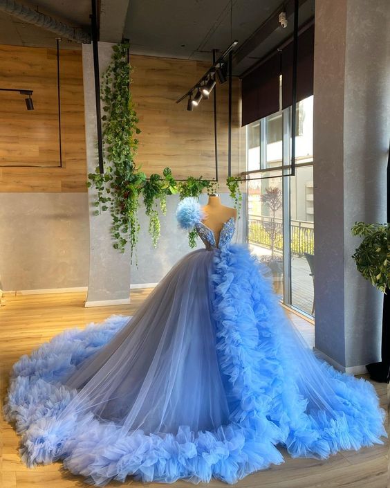 A line blue ling ball gown Prom Dresses cg22143s mysite