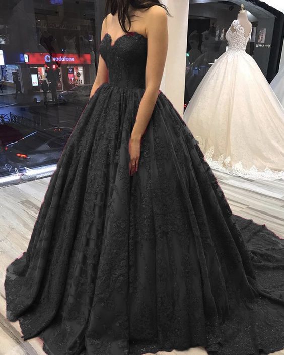 black lace sweetheart ball gown prom Dresses cg23016s mysite