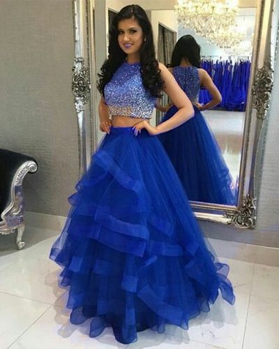 two piece ruffles ball gown prom dresses sequin beaded cg8160s mysite