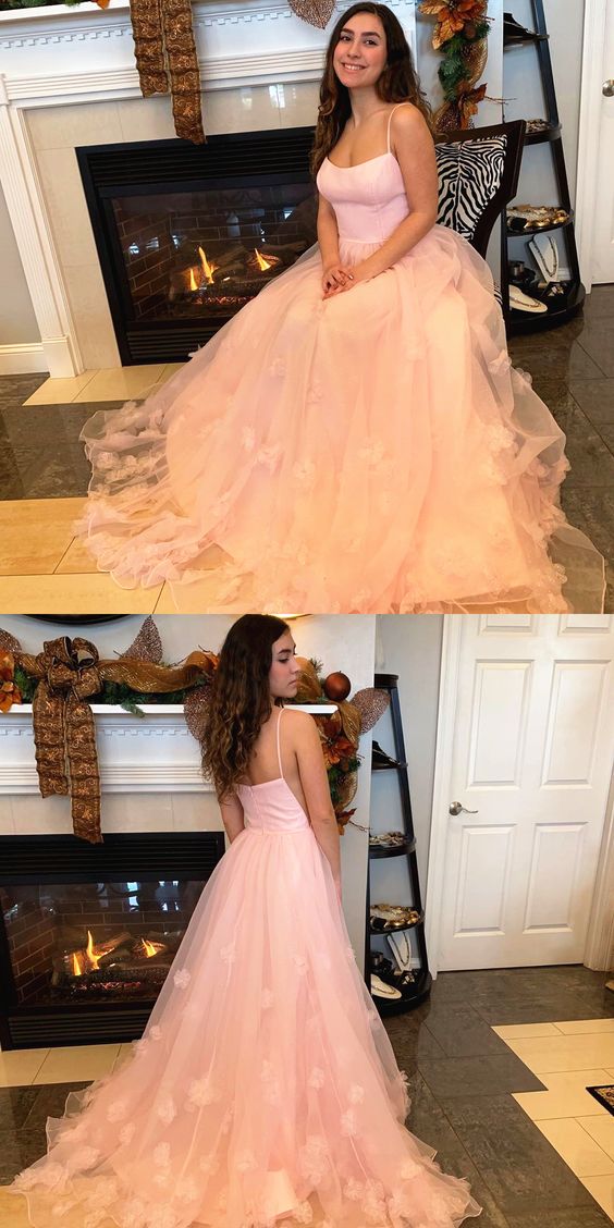 Spaghetti Straps Pink Ball Gown prom dress cg8926s mysite