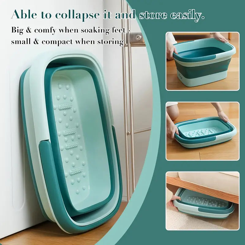 15L/4 Gallons Collapsible Foot Bath Basin Foot soak Tub, Large Foot Soaking Tub with Massage Acupoint for Soaking Feet Ma boutique