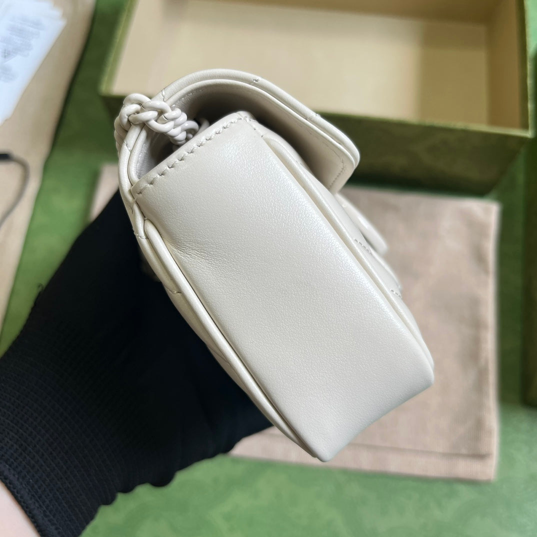 GUCCI GG Marmont Belt Bag In White 476433 Size 16.5x10x4.4 cm mysite