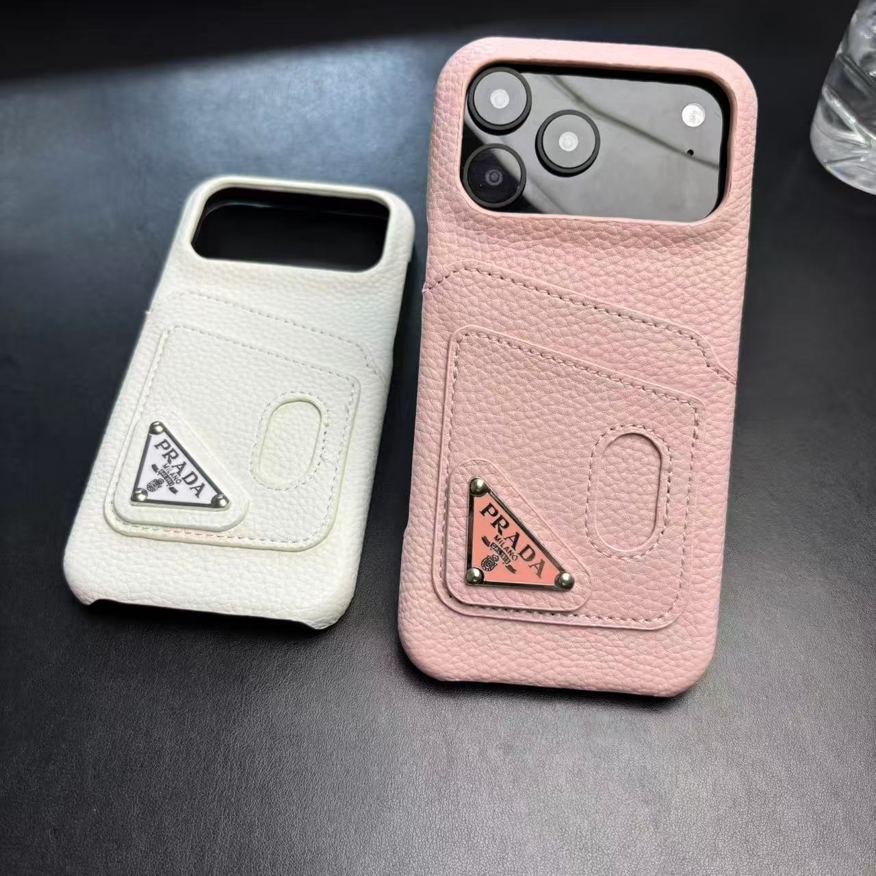 Prada Stylish Case With Card Holder For iPhone 17 / 16 / 15 / 14s mysite