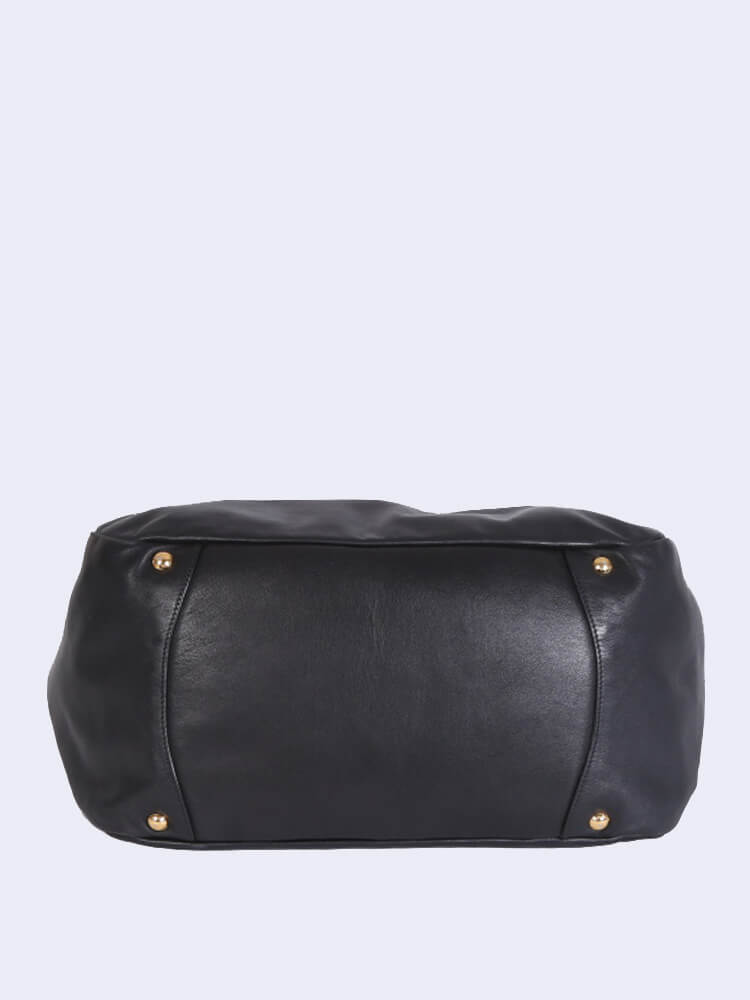 PRADA Vitello Soft Chain Handle Shoulder Bag Nero 48 x 33 x 20cm mysite